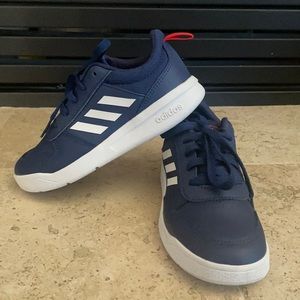 Navy blue and white adidas